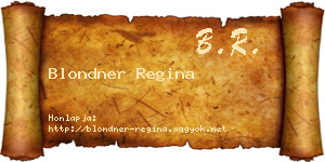 Blondner Regina névjegykártya
